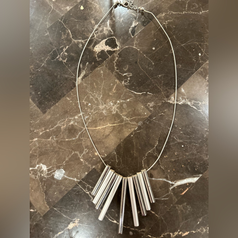 18” Statement Silver Toned Women’s Necklace